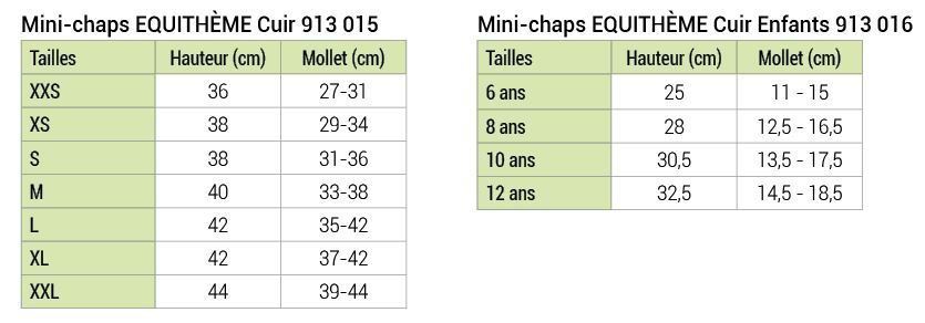 Mini-chaps EQUITHÈME cuir