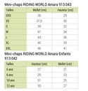 Mini-chaps RIDING WORLD Amara