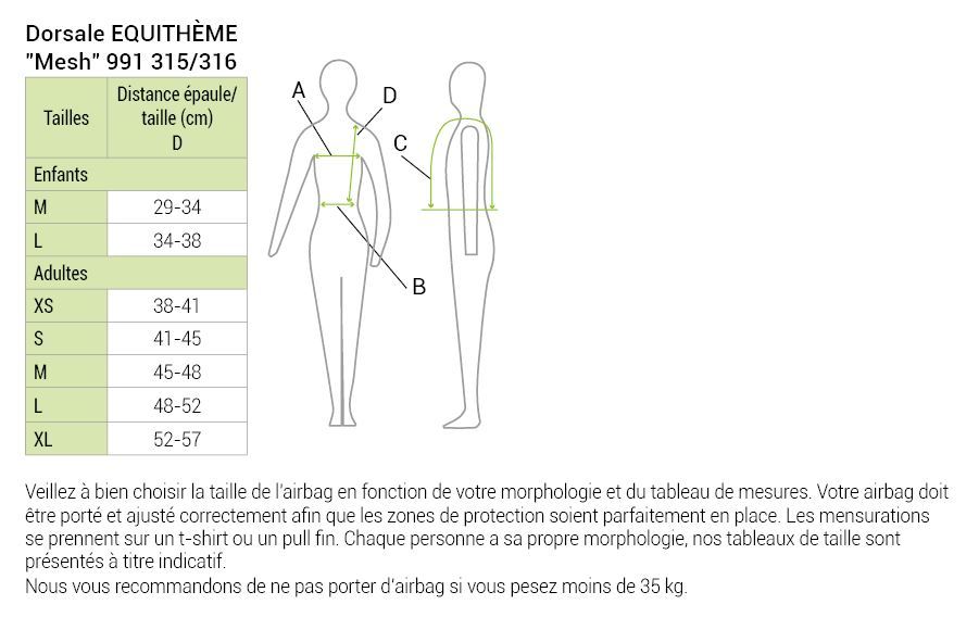 Dorsale EQUITHÈME "Mesh", Enfant