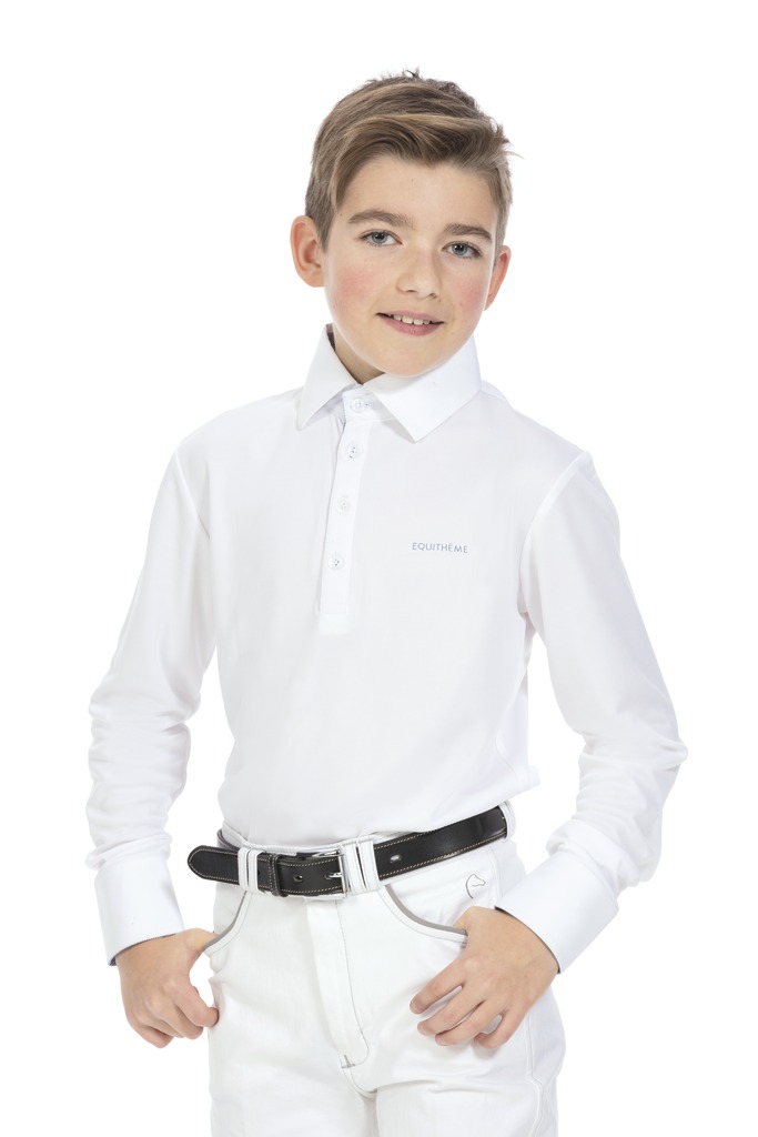 Polo EQUITHÈME "Mesh", col chemise - Enfant