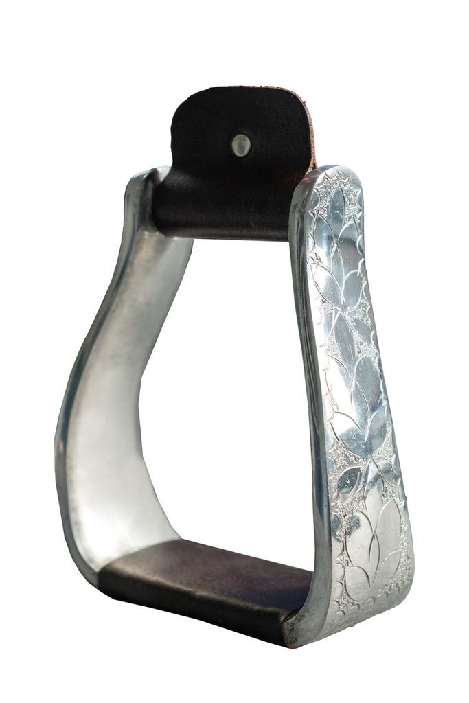 Étriers western, gravé - marron foncé (2100)