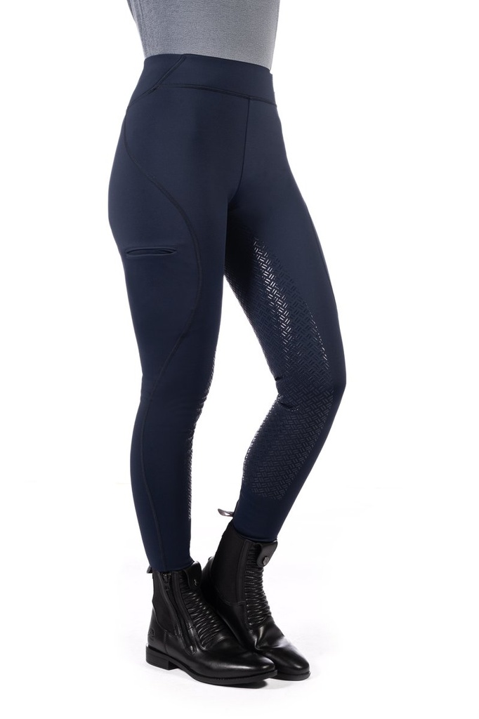 Leggings -Rio- fond 1/1 en sil - Bleu foncé (2)
