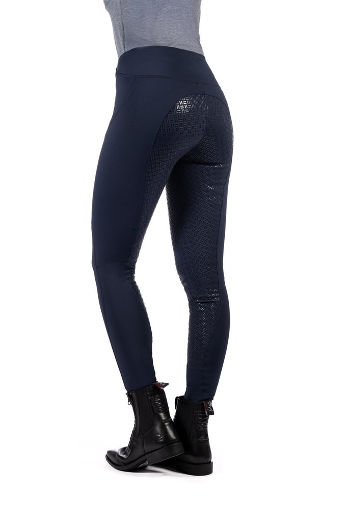 Leggings -Rio- fond 1/1 en sil - Bleu foncé (4)