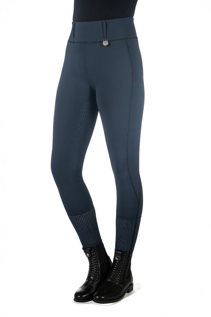 Leggings -Juna- fond 1/1 en si - Bleu foncé (2)