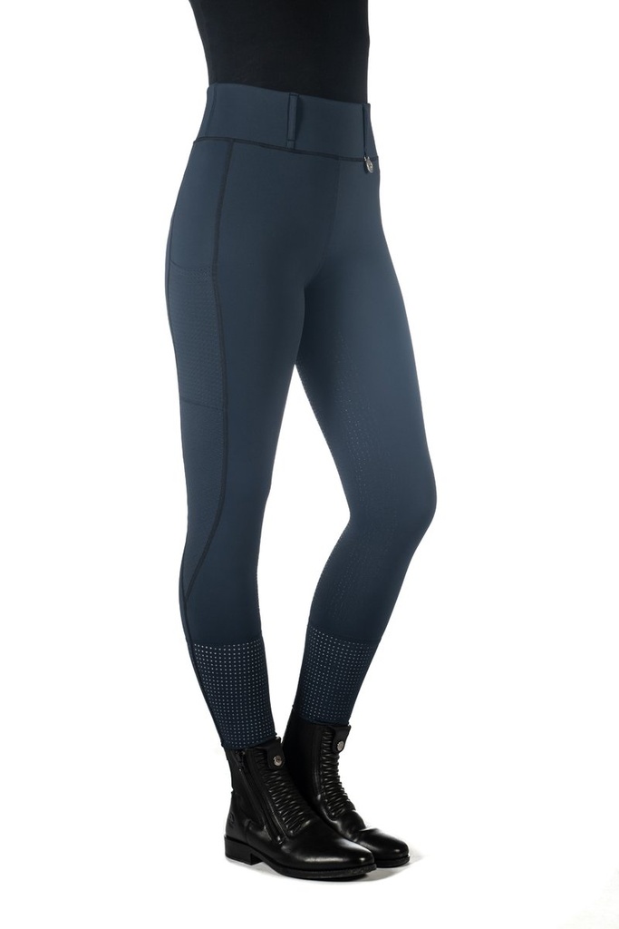 Leggings -Juna- fond 1/1 en si - Bleu foncé (3)