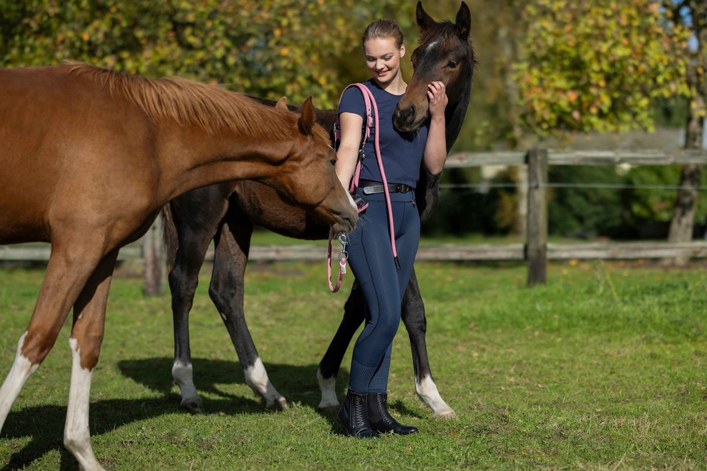 Leggings -Juna- fond 1/1 en si - Bleu foncé (18)