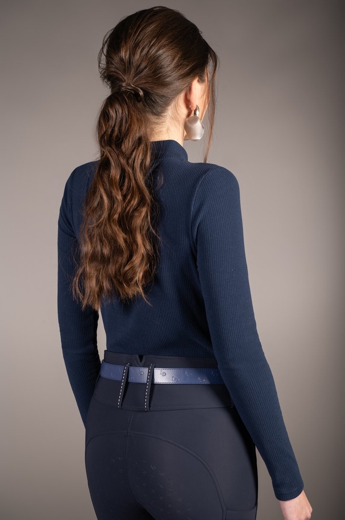 Polo à manches longues -Arezzo - Bleu foncé (4)