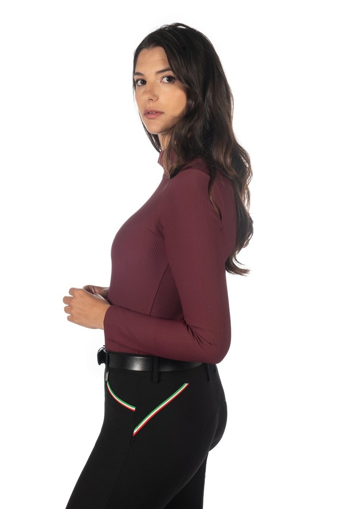 Shirt fonctionnel -Livigno Rib - Bordeaux (11)