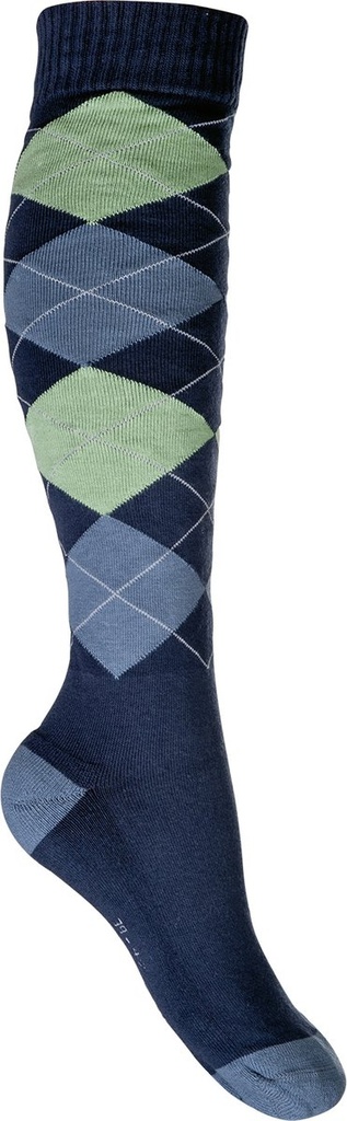 Chaussettes -Warming up- - Bleu jeans/carreaux