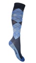 Chaussettes -Check Classico- - Bleu foncé/orange