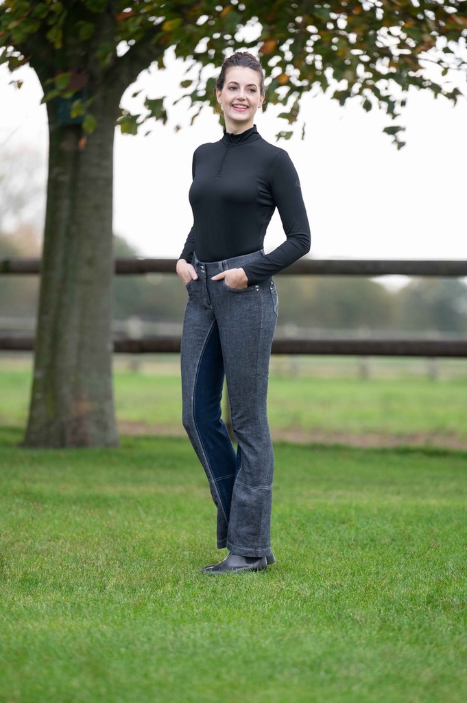 Pantalon Jodhpur -Miss Blink-, - Bleu jeans/bleu foncé (8)