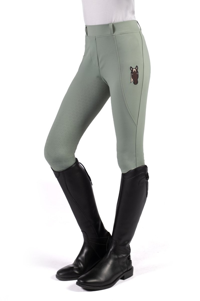 Leggings -Mia- fond 1/1 en sil - Sauge (3)