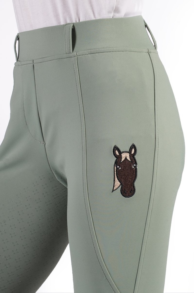 Leggings -Mia- fond 1/1 en sil - Sauge (5)