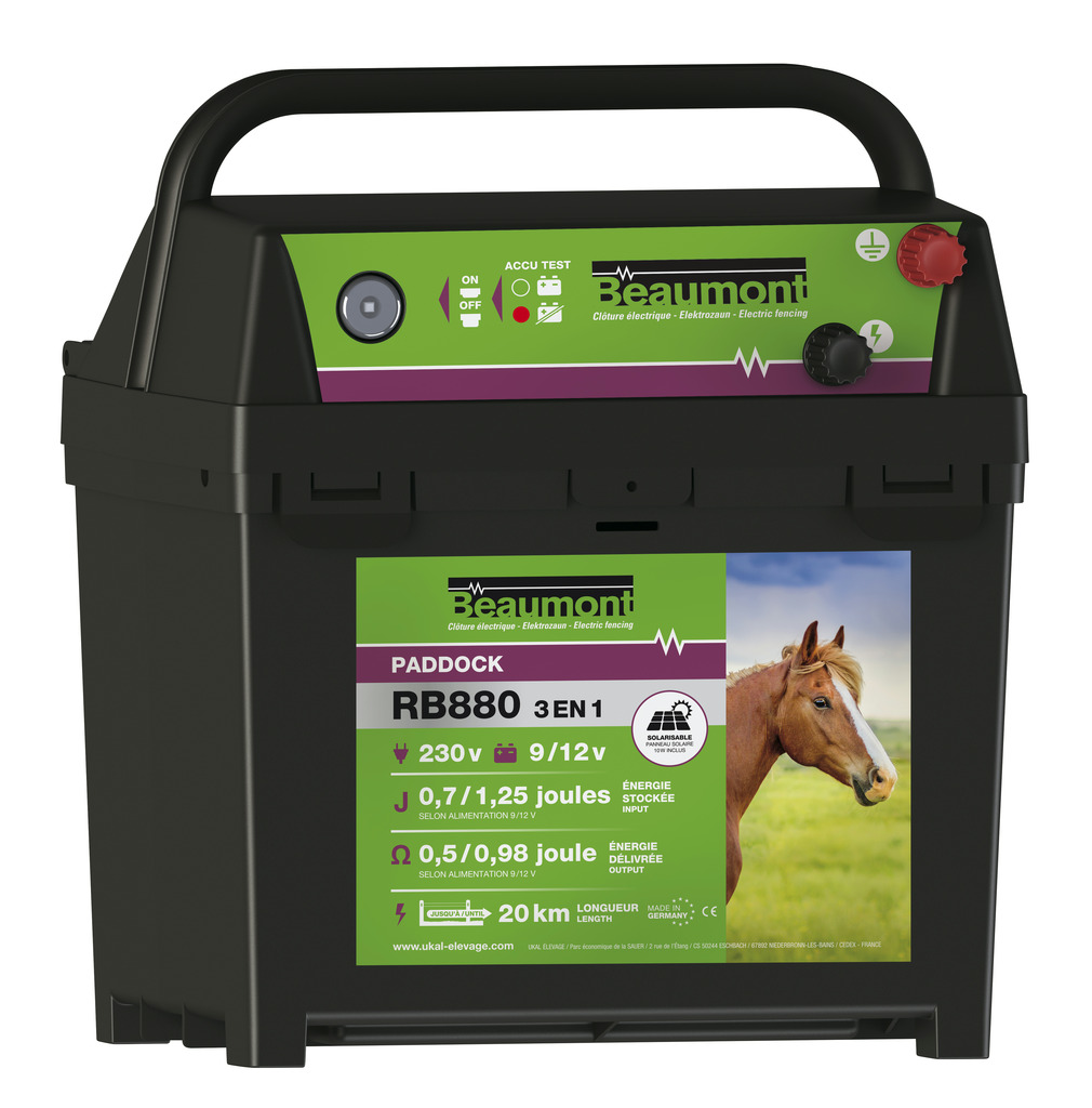 [703022] Poste BEAUMONT - Paddock RB880 3-en-1 + panneau solaire 10 W