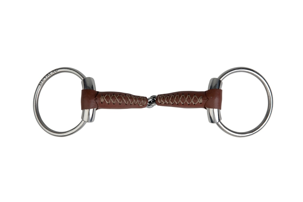 Mors 2 anneaux METALAB "Pinchless" cuir, 20 mm
