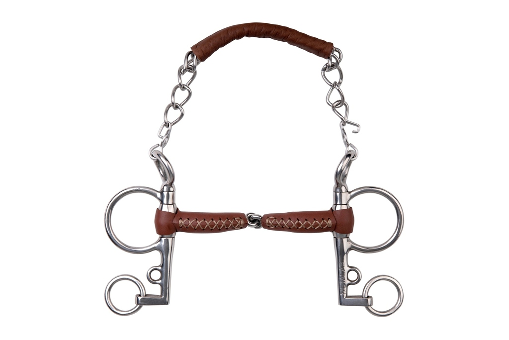 [590069125] Mors Pelham METALAB "Pinchless" cuir, branches longues (125mm)