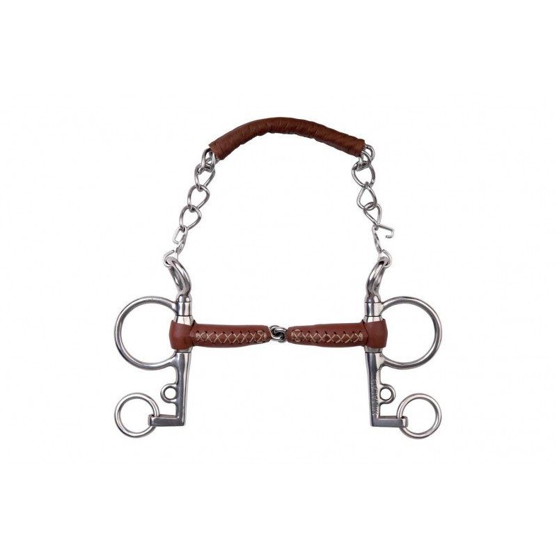 Mors Pelham METALAB - Pinchless cuir branches longues