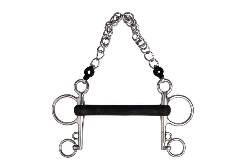 [590072125] Mors Pelham METALAB, caoutchouc rigide droit (125mm)