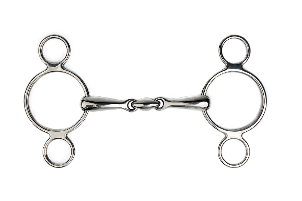 [590079125] Mors réglable METALAB 3 anneaux, double brisure (125mm)