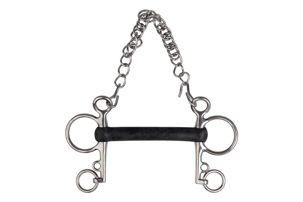 Mors Pelham METALAB, droit caoutchouc souple