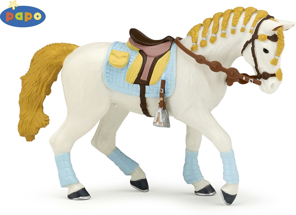 Cheval de la cavalière adulte Fashion bleue PAPO