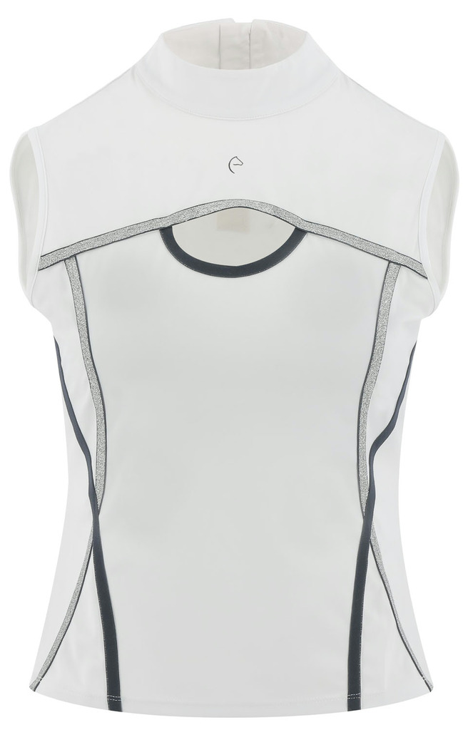 [962072010] Polo EQUITHÈME "Puebla" (Blanc/Gris, 32/XXS)