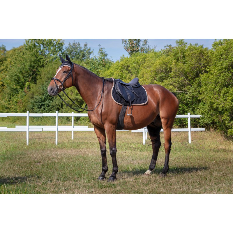 [204450001] Tapis de selle EQUITHÈME - Polyfun (Blanc, Cheval, Mixte)