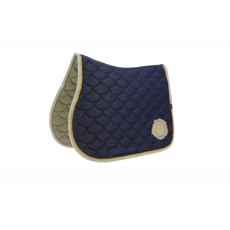 [204771011] Tapis de selle EQUITHÈME -Denim- (Gris)