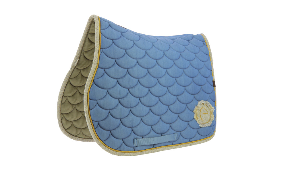 [204771012] Tapis de selle EQUITHÈME "Denim" (Bleu ciel)