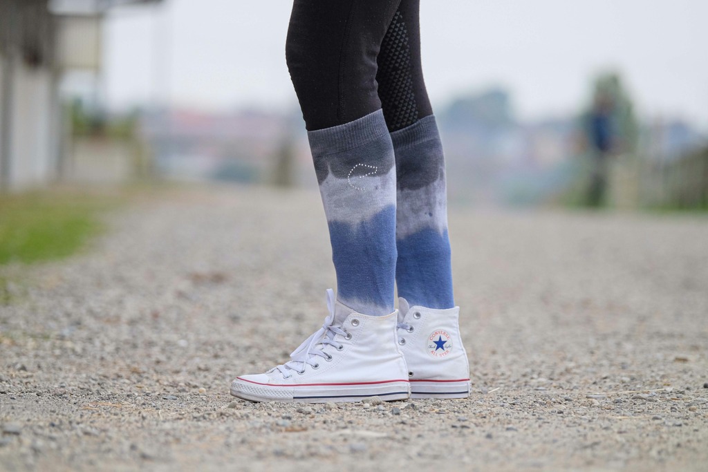 [986379012] Chaussettes EQUITHÈME "Havana" (Bleu/Rose, 31-34)