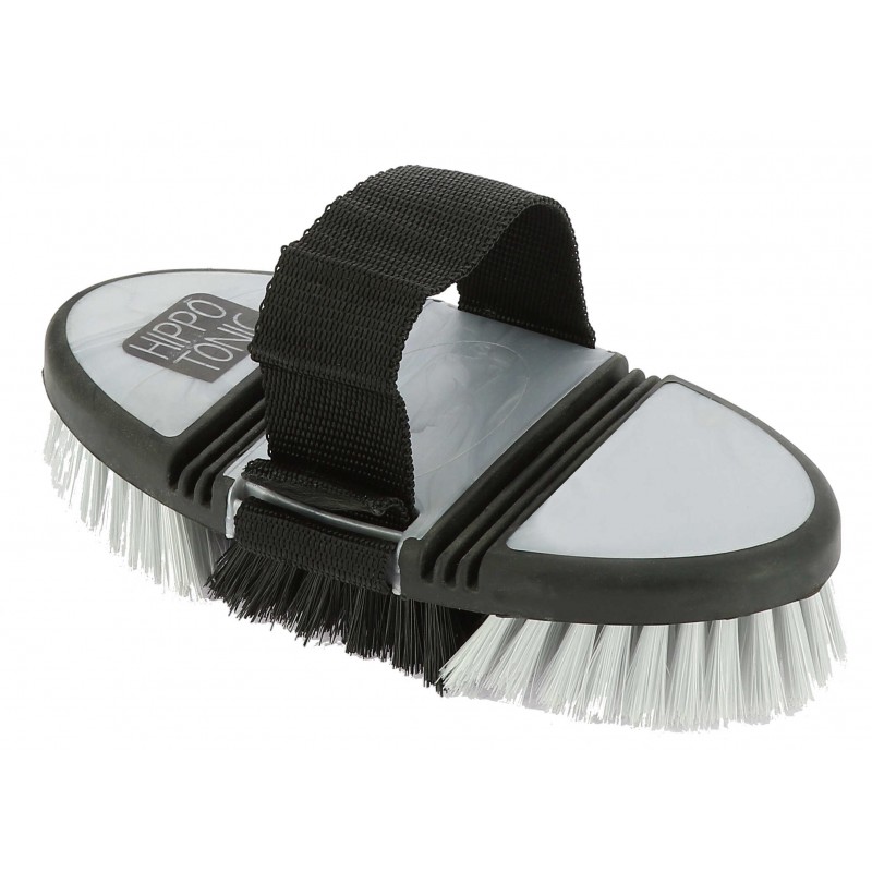 [700550112] Brosse douce nylon HIPPOTONIC - Softgrip flexible (Gris/Noir)