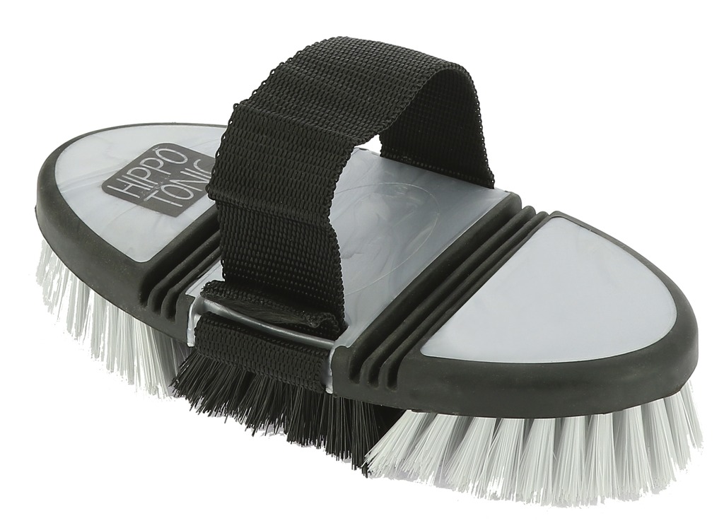 [700550112] Brosse douce nylon HIPPOTONIC - Softgrip flexible (Gris/Noir)