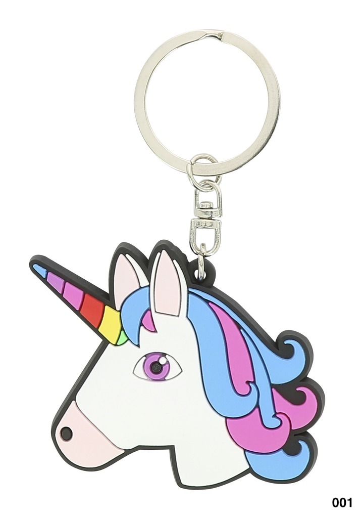 [901500101] Porte-clés EQUI-KIDS "Licorne" en silicone (Blanc, Licorne)