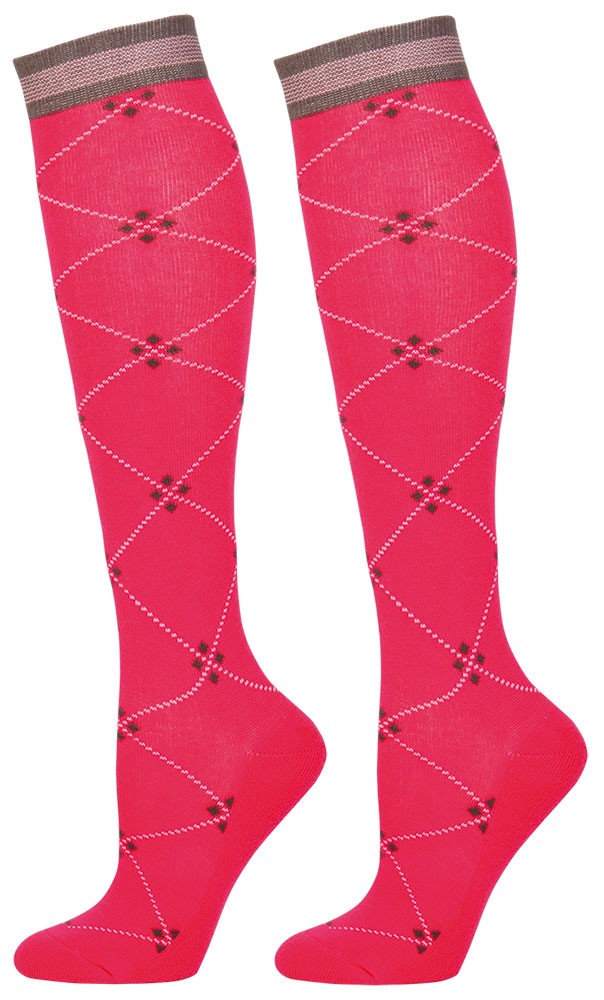 [2680050410s] Chaussettes carre (Gris/Rose)