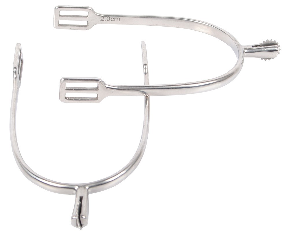 Éperons petite molette grossière inox (20mm, Adulte homme)