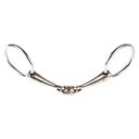 Bradoon anneaux mobiles embouchure double brisure laiton doré 16mm