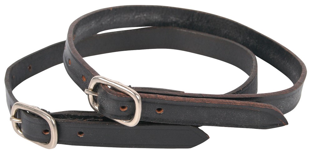 Lanières d'éperons en cuir noir