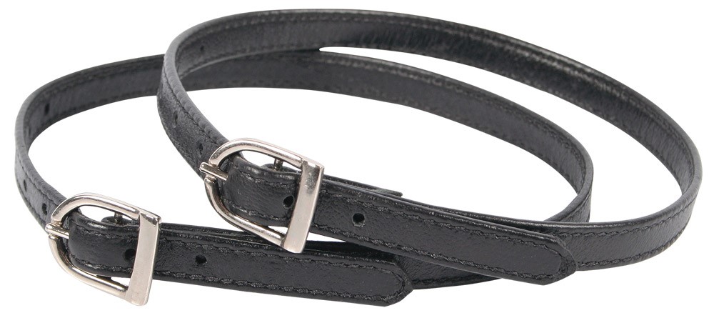 Sangles d'éperons souples cuir noir