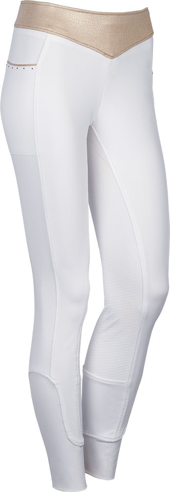Pantalon d'équitation Equitights EQS Champagne Full Grip - Femme