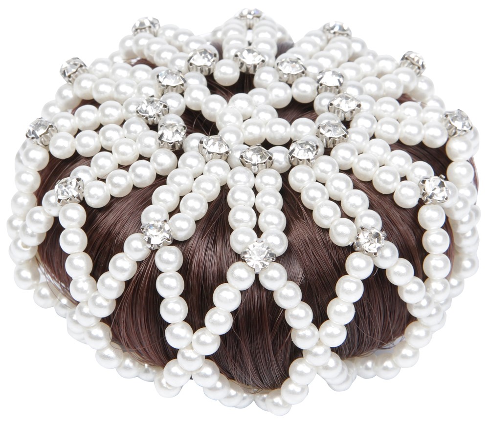 [382001394] Résille perles pour cheveux crystal (Blanc)