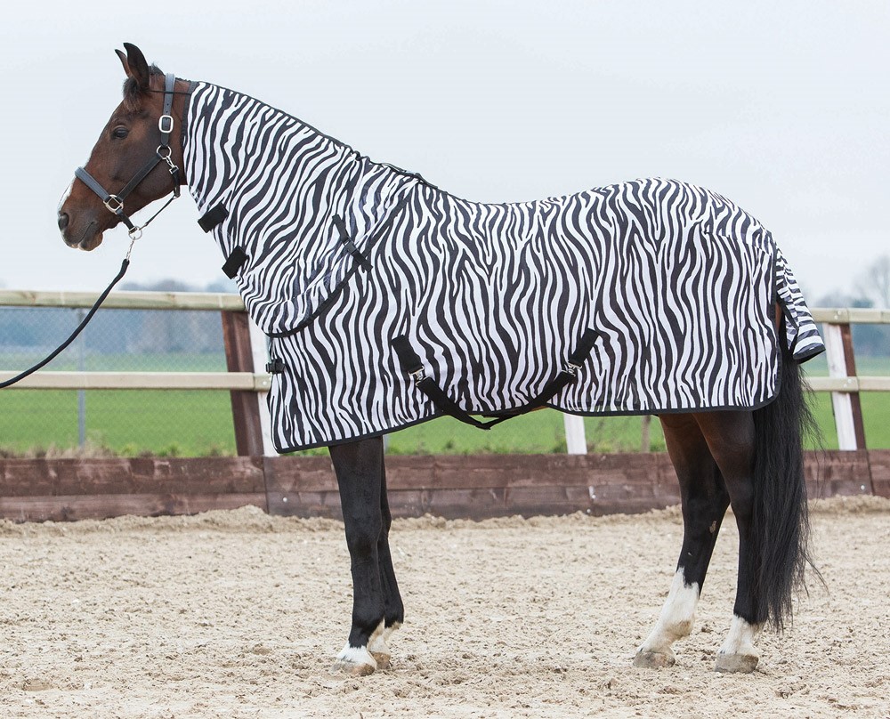 Couverture anti-mouches Zebra avec col ample