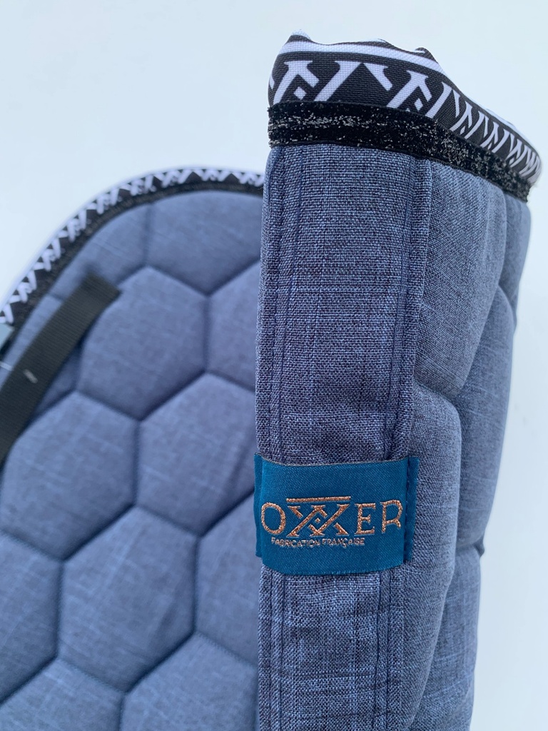 Tapis de selle OXXER - "Monogramme" (Gris chiné)