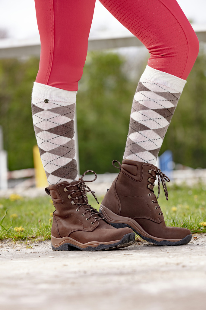 Chaussettes EQUITHÈME "Argyle" (Beige/Ecru, 31-34)