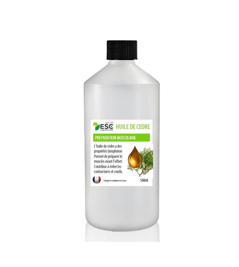 [3760268170507] HUILE DE CEDRE - Préparation et relaxation musculaire cheval