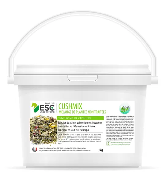 CUSHMIX – Système endocrinien cheval – Mélange de plantes (1 seau)