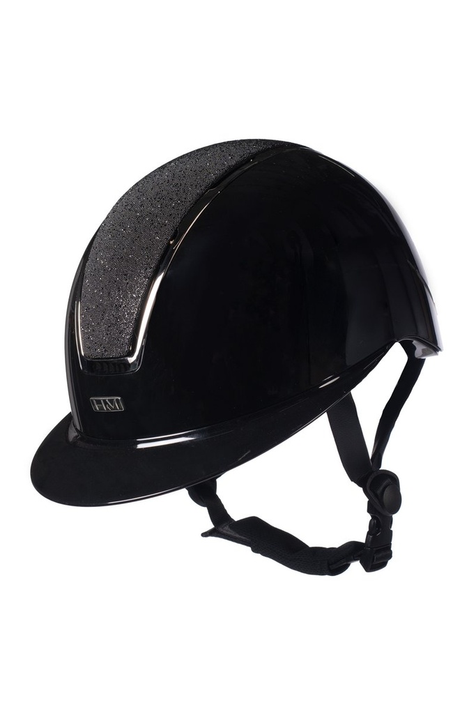 [158189171.1650] Casque -Lady Shield Brillant- (S = 52-54 cm, Noir/argenté)