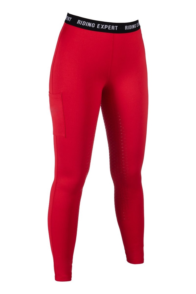 Riding leggings -Graz- Style silicone full seat (146/152, Red)