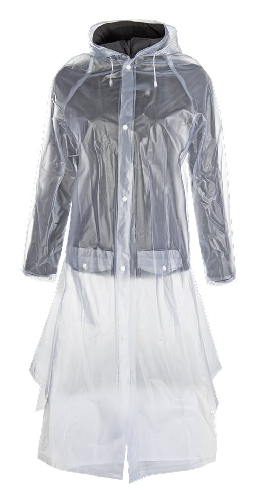Imperméable, transparent avec fente de dos