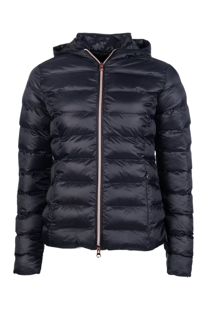 Quilted jacket -Lena- (XS, Noir/or rose)
