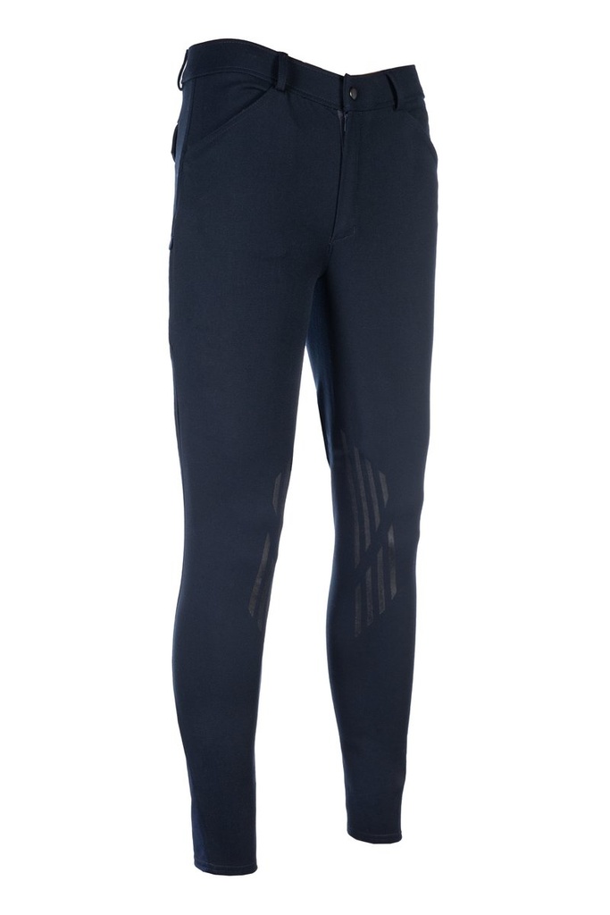 Men's riding breeches -James- sil.knee patch (44, dark blue)